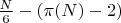 $\frac{N}{6}- (\pi(N) - 2)$ $\frac{N}{6}- (\pi(N) - 2)$