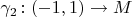 $\gamma_2\colon (-1,1) \to M$