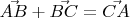 $\vec{AB}+\vec{BC}=\vec{CA}$