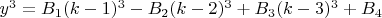 $y^3=B_1(k-1)^3-B_2(k-2)^3+B_3(k-3)^3+B_4$