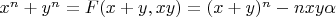 $x^n+y^n=F(x+y,xy)=(x+y)^n-nxy\alpha$