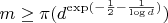 $m\geq \pi(d^{\exp(-\frac12-\frac1{\log{d}})})$