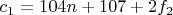 $c_1  = 104n + 107 + 2f_2