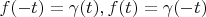 $ f(-t)=\gamma(t),f(t)=\gamma(-t)  $