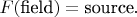 $F(\text{field})=\text{source}.$