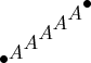 $$\begin{xy} /r1cm/:,
(0,0)*{\bullet};(1.5,1)*{\bullet}**{A},
\end{xy}$$