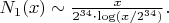 $  N_1(x) \sim \frac{x}{2^{34} \cdot \log(x / 2^{34})}.  $