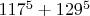 $117^5 + 129^5$