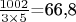 $\( \frac{1002}{3 \times 5} \)=66,8$ $\( \frac{1002}{3 \times 5} \)=66,8$