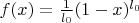 $f(x) = \frac{1}{l_0} (1-x)^{l_0}$