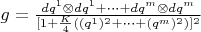 $ g = \frac{dq^1 \otimes dq^1 + \dots +  dq^m \otimes dq^m}{[1 + \frac{K}{4}((q^1)^2 + \dots + (q^m)^2)]^2}$