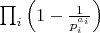 $\prod_i \left(1 - \frac{1}{p_i^{a_i}}\right)$