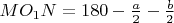 $MO_1&acute;&acute;N =180-\frac{a}{2}-\frac{b}{2}$