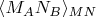$\langle M_A N_B \rangle_{MN}$