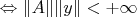 $\Leftrightarrow \|A\|\|y\|<+\infty$