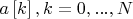 $a\left[ k\right],k=0,...,N$