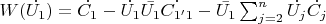 $W(\dot{U_{1}})=\dot{C_{1}}-
\dot{U_{1}}\bar{U_{1}}\dot{C_{1'1}}-\bar{U_{1}}\sum_{j=2}^{n}\dot{U_{j}}\dot{C_{j}}\\ 
$