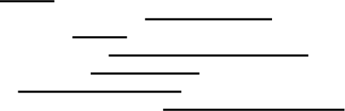 $\tikz[scale=.5, ultra thick]{
\draw ( 11,1) -- ( 21,1);
\draw (3,2) -- (12,2);
\draw ( 7,3) -- ( 13,3);
\draw ( 8,4) -- ( 19,4);
\draw (6,5) -- (9,5);
\draw ( 10,6) -- ( 17,6);
\draw (2,7) -- (5,7);
}$