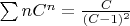 $\sum n C^n=\frac{C}{(C-1)^2}$ $\sum n C^n=\frac{C}{(C-1)^2}$