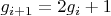 $g_{i+1}=2g_{i}+1$