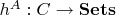 $h^A : C \to \mathbf{Sets}$ $h^A : C \to \mathbf{Sets}$