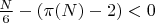$\frac{N}{6} - (\pi(N) - 2) < 0$ $\frac{N}{6} - (\pi(N) - 2) < 0$