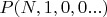 $P(N, 1, 0, 0 ...)$