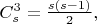 $C_s^3=\frac{s(s-1)} 2,$ $C_s^3=\frac{s(s-1)} 2,$