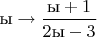 $\text {ы}\to\dfrac{\text {ы}+1}{2\text {ы}-3}$ $\text {ы}\to\dfrac{\text {ы}+1}{2\text {ы}-3}$