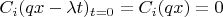 $C_i(qx-\lambda t)_{t=0}=C_i(qx)=0$