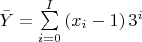 $\bar Y = \sum\limits_{i = 0}^I {\left( {{x_i} - 1} \right){3^i}} $