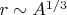 $r\sim A^{1/3}$