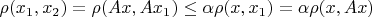 $\rho(x_1,x_2)=\rho(Ax,Ax_1)\leq\alpha\rho(x,x_1)=\alpha\rho(x,Ax)$