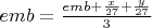$emb = \frac{emb + \frac{x}{27} + \frac{y}{27}}{3}$