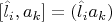 $[\hat{l}_i,a_k]=(\hat{l}_ia_k)$