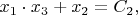 $x_1\cdot x_3+x_2=C_2, $