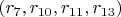 $(r_7,r_{10},r_{11},r_{13})$