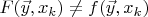 $F(\vec{y},x_k)\ne f(\vec{y},x_k)$