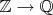 $\mathbb Z \to \mathbb Q$