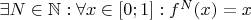 $\exists N\in\mathbb{N}: \forall x\in[0;1]: f^N(x)=x$