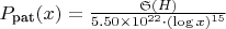 $P_{\text{pat}}(x) = \frac{\mathfrak{S}(H)}{5.50 \times 10^{22} \cdot (\log x)^{15}}$ $P_{\text{pat}}(x) = \frac{\mathfrak{S}(H)}{5.50 \times 10^{22} \cdot (\log x)^{15}}$