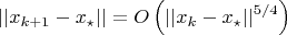$$||x_{k+1}-x_\star||=O\left(||x_k-x_\star||^{5/4}\right)$$