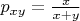 $p_{xy}=\frac{x}{x+y}$