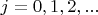 $j=0,1,2,...$ $j=0,1,2,...$