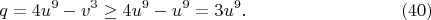 $$
q=4u^9-v^3\ge 4u^9-u^9=3u^9. \eqno(40)
$$
