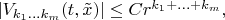 $|V_{k_1\ldots k_m}(t,\tilde x)|\le C r^{k_1+\ldots+k_m},$