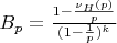 $ B_p = \frac{1 - \frac{\nu_H(p)}{p}}{(1 - \frac{1}{p})^k} $