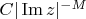 $C|\operatorname{Im} z|^{-M}$