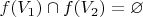 $f(V_1)\cap f(V_2)=\varnothing$