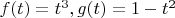 $f(t) = t^3, g(t) = 1 - t^2$